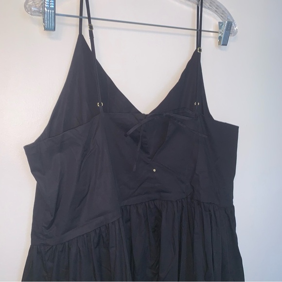 Cuyana Black Tiered Cami Midi Dress Organic Cotton with Pockets XL - Picture 7 of 10